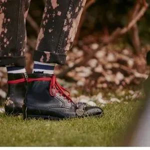 Gucci | Shoes | Gucci Black Queercore Boots Brogue Boots 38  display picture 2